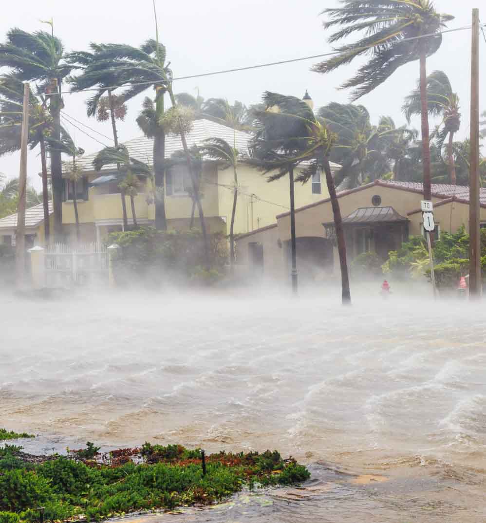Hurricane Irma and tropical storm at Fort Lauderdale, Florida.