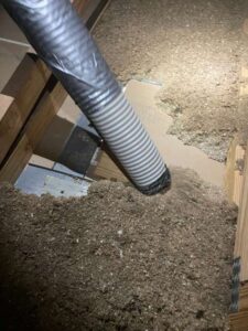 insulation removal in a customer's attic
